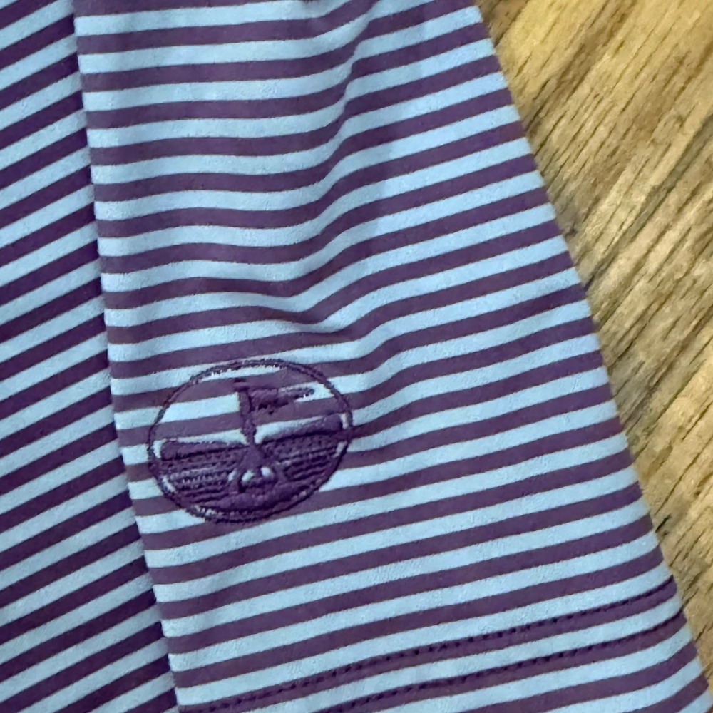 FootJoy FJ Iverness Club ProDry Golf Polo Shirt Purple Striped M Athleisure - Picture 4 of 11